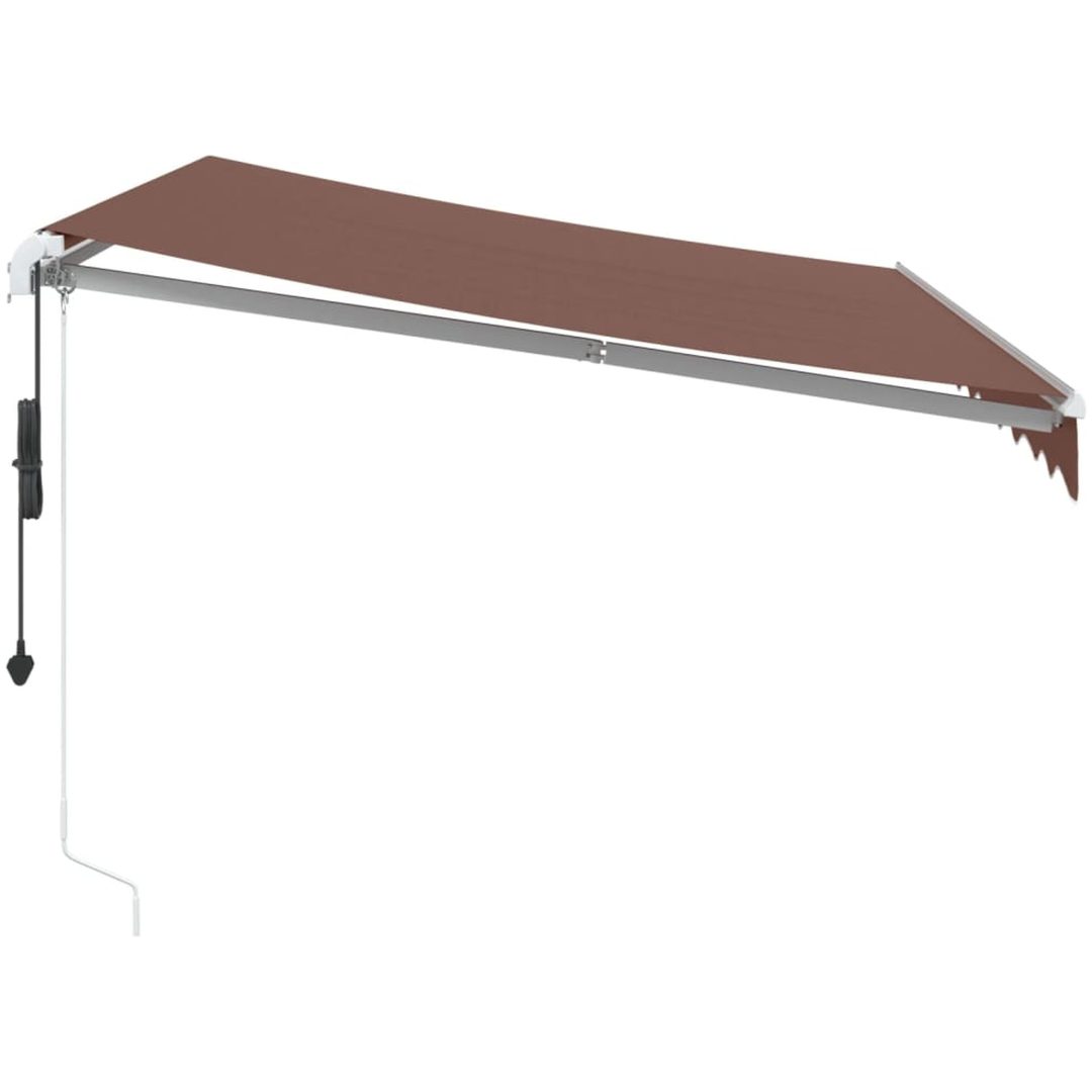 Markis automatiskt infällbar med LED brun vidaXL 300 x 250 cm – bild 5