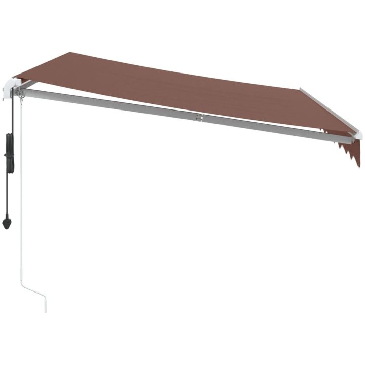 Markis automatiskt infällbar med LED brun vidaXL 300 x 250 cm – bild 5