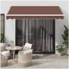 Markis automatiskt infällbar med LED brun vidaXL 300 x 250 cm – miniatyr 1