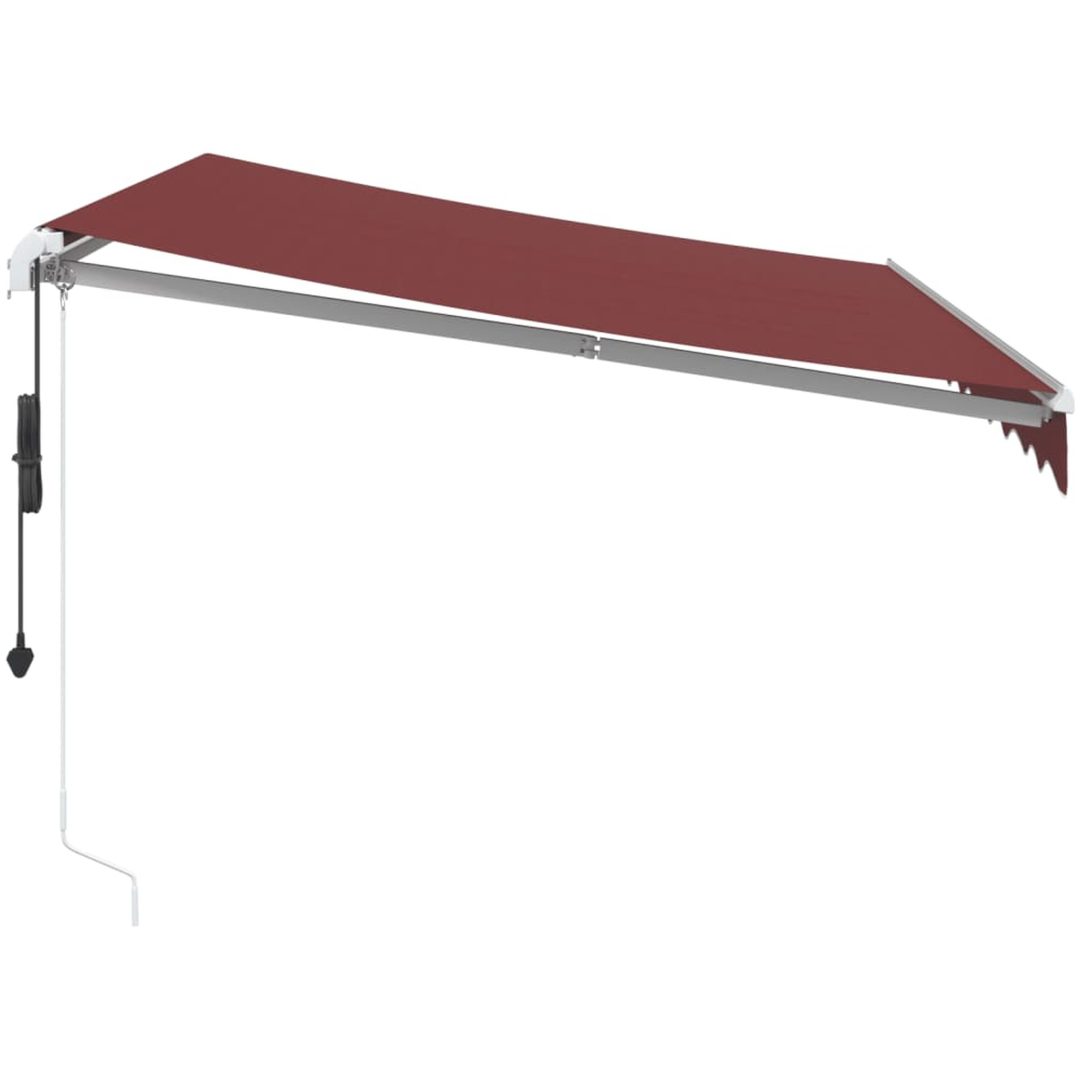 Markis automatiskt infällbar med LED vinröd vidaXL 300 x 250 cm – bild 5