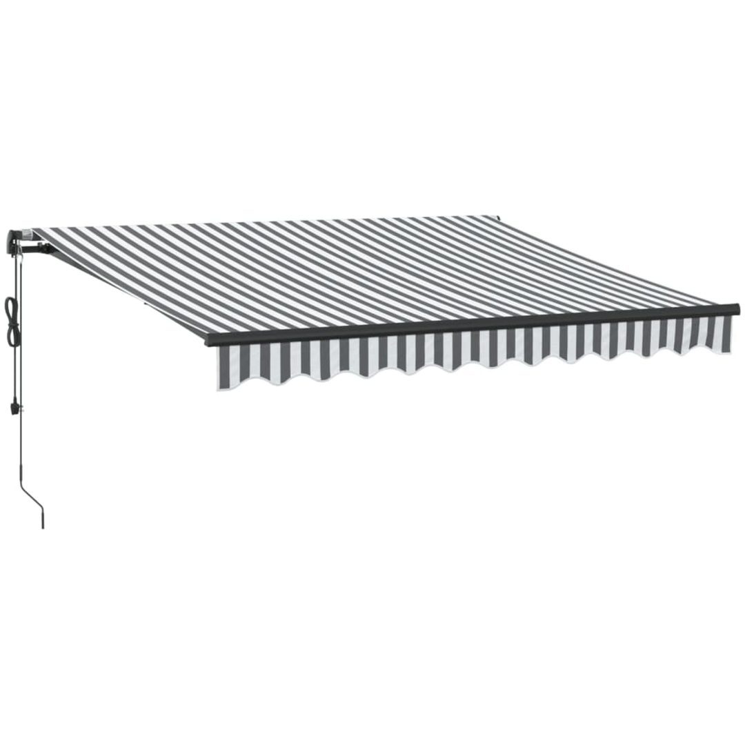 Markis automatiskt infällbar med LEDs antracit&vit vidaXL 300 x 250 cm – bild 2