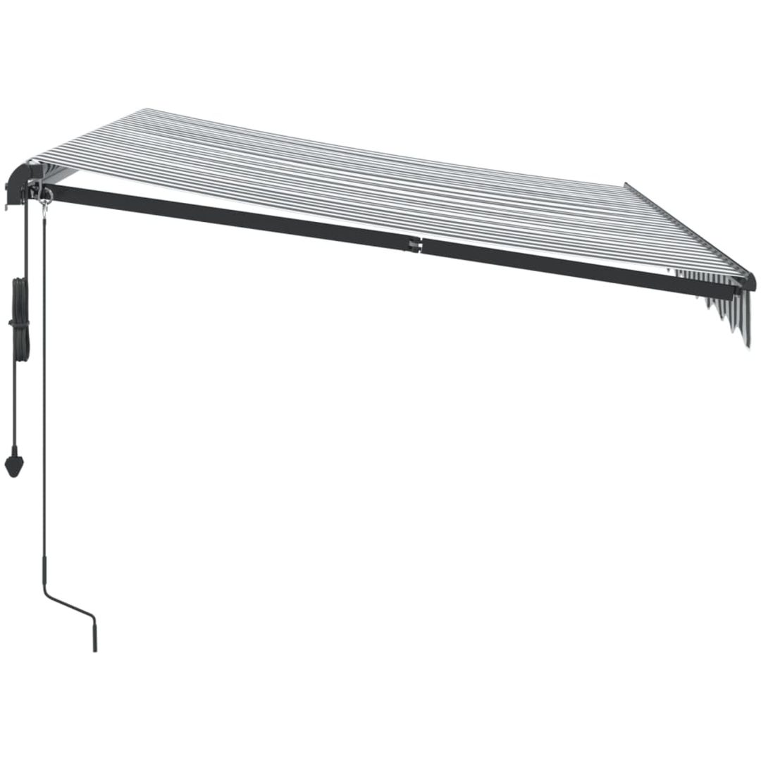 Markis automatiskt infällbar med LEDs antracit&vit vidaXL 300 x 250 cm – bild 5