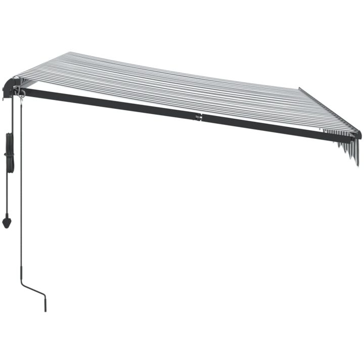 Markis automatiskt infällbar med LEDs antracit&vit vidaXL 300 x 250 cm – bild 5