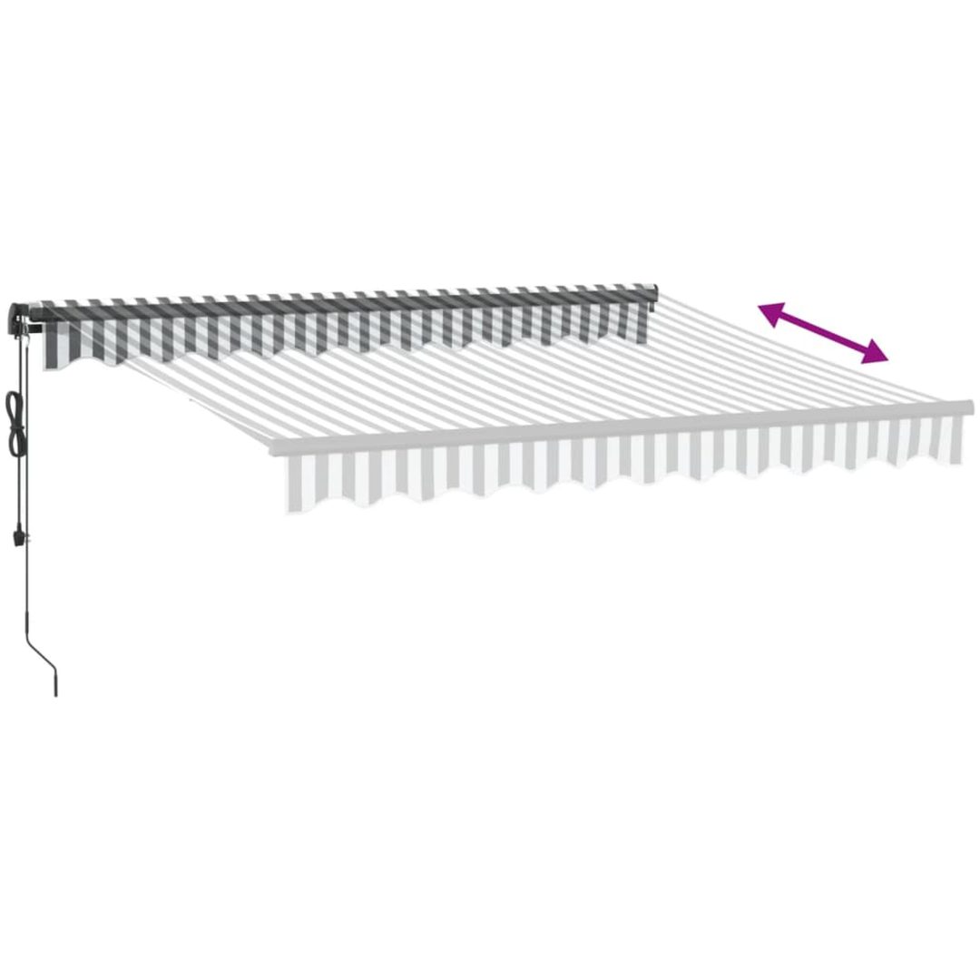 Markis automatiskt infällbar med LEDs antracit&vit vidaXL 300 x 250 cm – bild 6