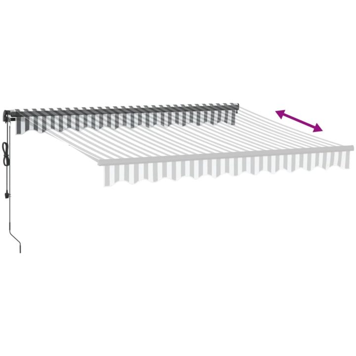 Markis automatiskt infällbar med LEDs antracit&vit vidaXL 300 x 250 cm – bild 6