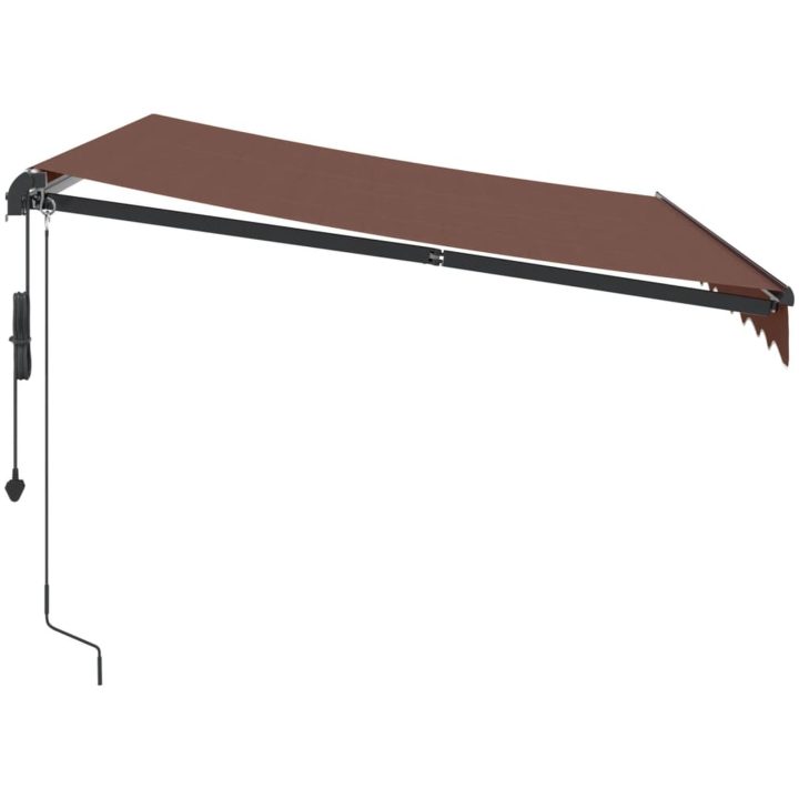 Markis automatiskt infällbar med LEDs brun vidaXL 300 x 250 cm – bild 5