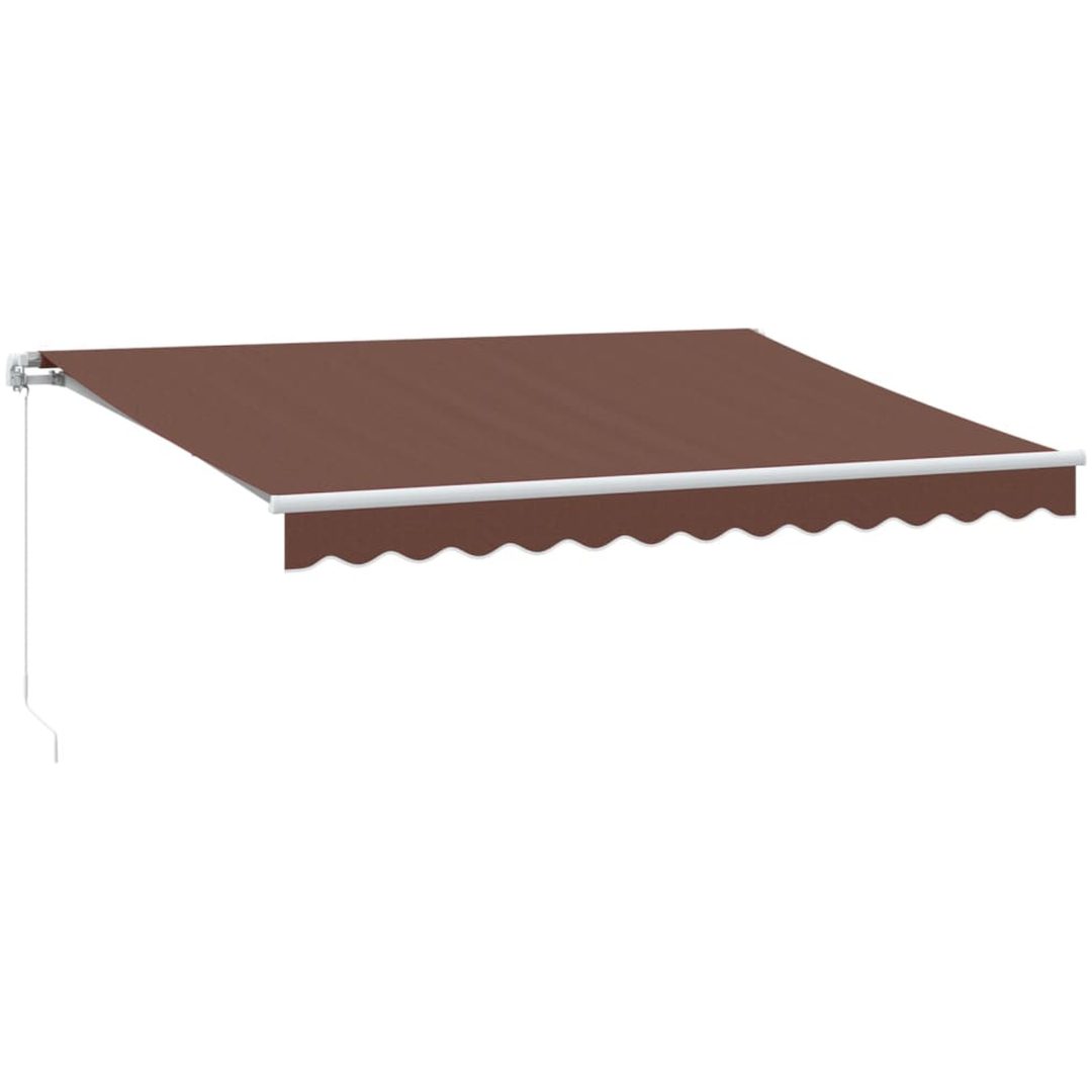 Markis automatiskt infällbar med LEDs brun vidaXL 350 x 250 cm – bild 2