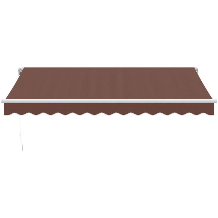 Markis automatiskt infällbar med LEDs brun vidaXL 350 x 250 cm – bild 4