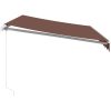 Markis automatiskt infällbar med LEDs brun vidaXL 350 x 250 cm – miniatyr 5