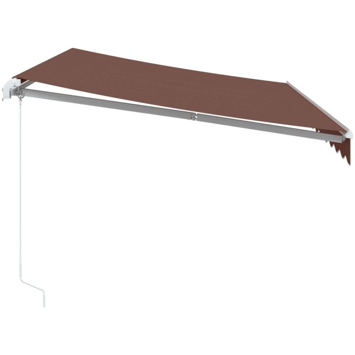 Markis automatiskt infällbar med LEDs brun vidaXL 350 x 250 cm – bild 5