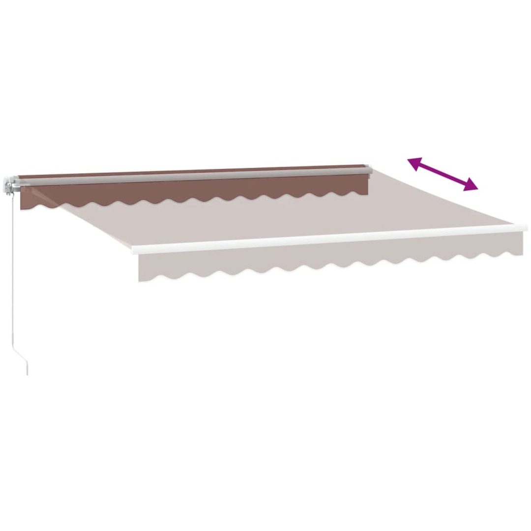 Markis automatiskt infällbar med LEDs brun vidaXL 350 x 250 cm – bild 6