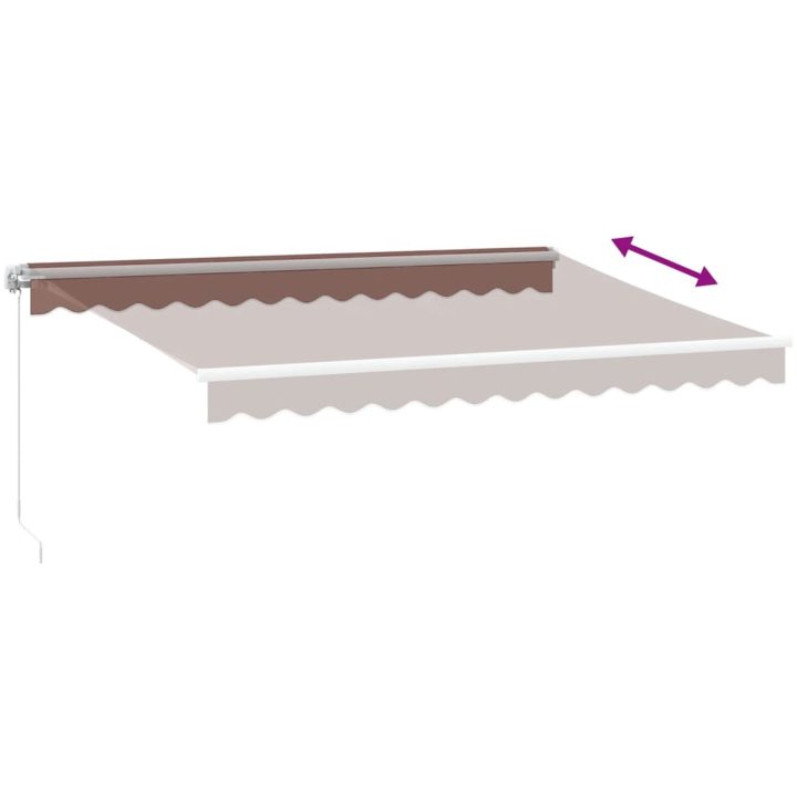 Markis automatiskt infällbar med LEDs brun vidaXL 350 x 250 cm – bild 6
