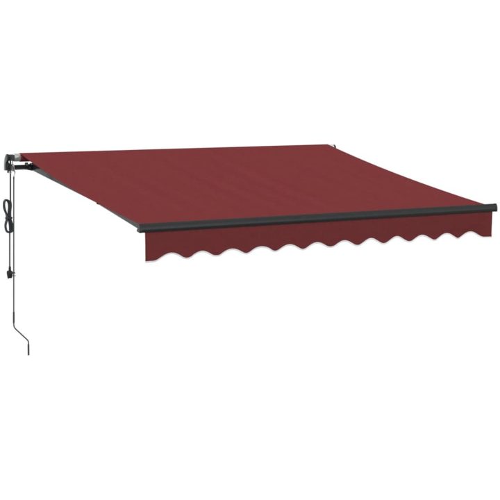 Markis automatiskt infällbar med LEDs vinröd vidaXL 300 x 250 cm – bild 2