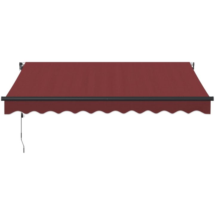 Markis automatiskt infällbar med LEDs vinröd vidaXL 300 x 250 cm – bild 4