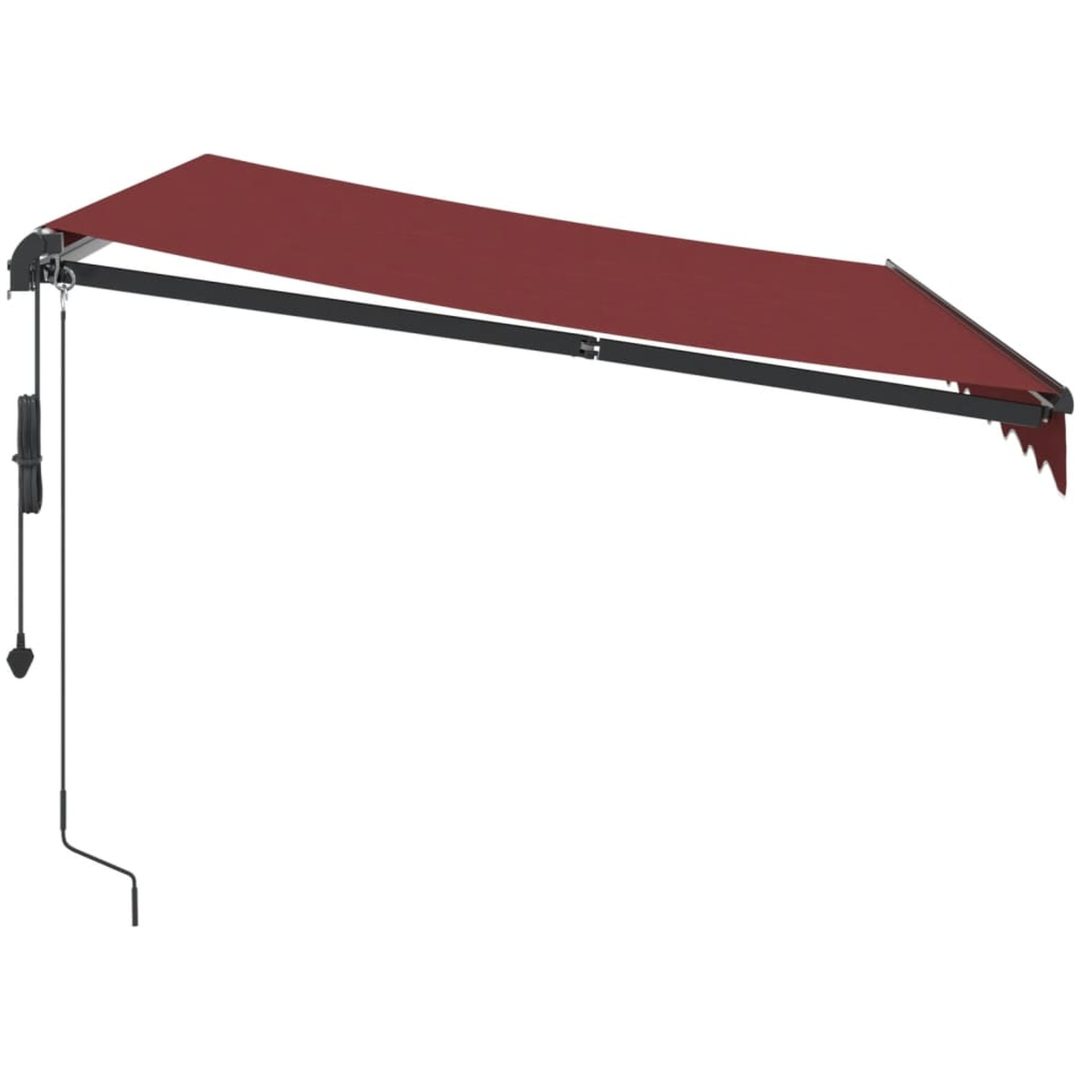 Markis automatiskt infällbar med LEDs vinröd vidaXL 300 x 250 cm – bild 5