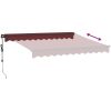 Markis automatiskt infällbar med LEDs vinröd vidaXL 300 x 250 cm – miniatyr 6