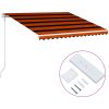 Markis automatiskt infällbar orange och brun vidaXL 400 x 300 cm – miniatyr 2
