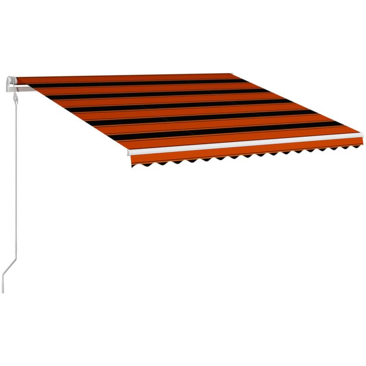 Markis automatiskt infällbar orange och brun vidaXL 400 x 300 cm – bild 3