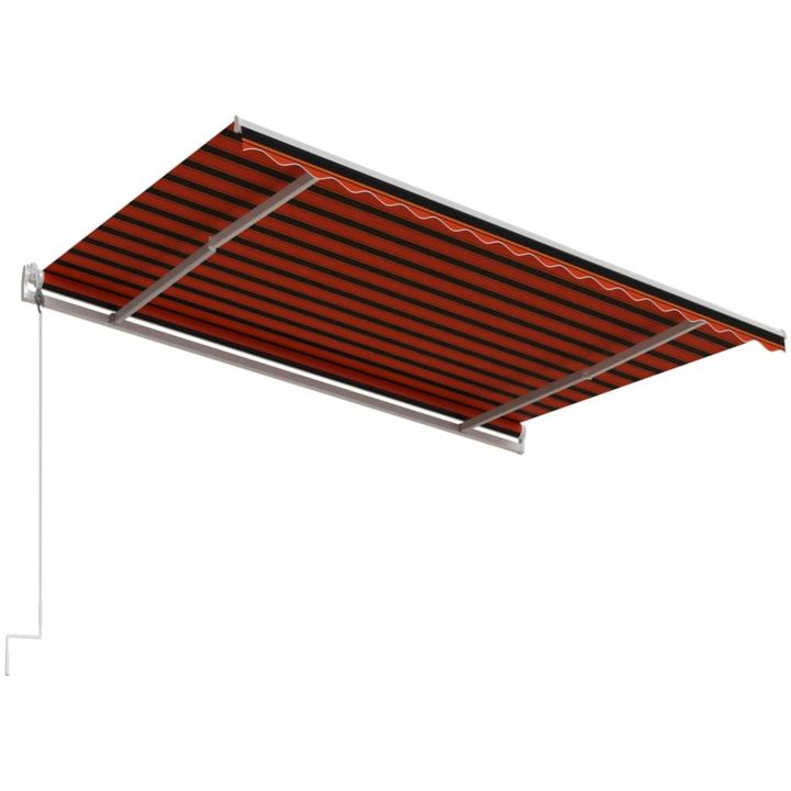 Markis automatiskt infällbar orange och brun vidaXL 400 x 300 cm – bild 4