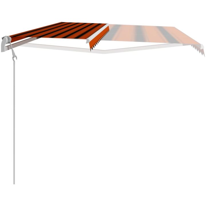 Markis automatiskt infällbar orange och brun vidaXL 400 x 300 cm – bild 5