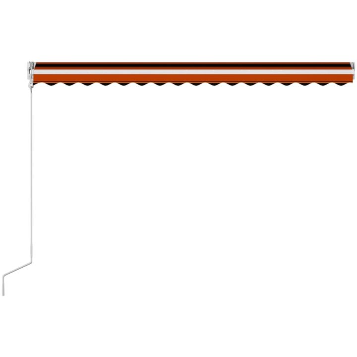 Markis automatiskt infällbar orange och brun vidaXL 400 x 300 cm – bild 6
