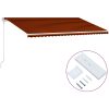 Markis automatiskt infällbar orange och brun vidaXL 600 x 300 cm – miniatyr 2