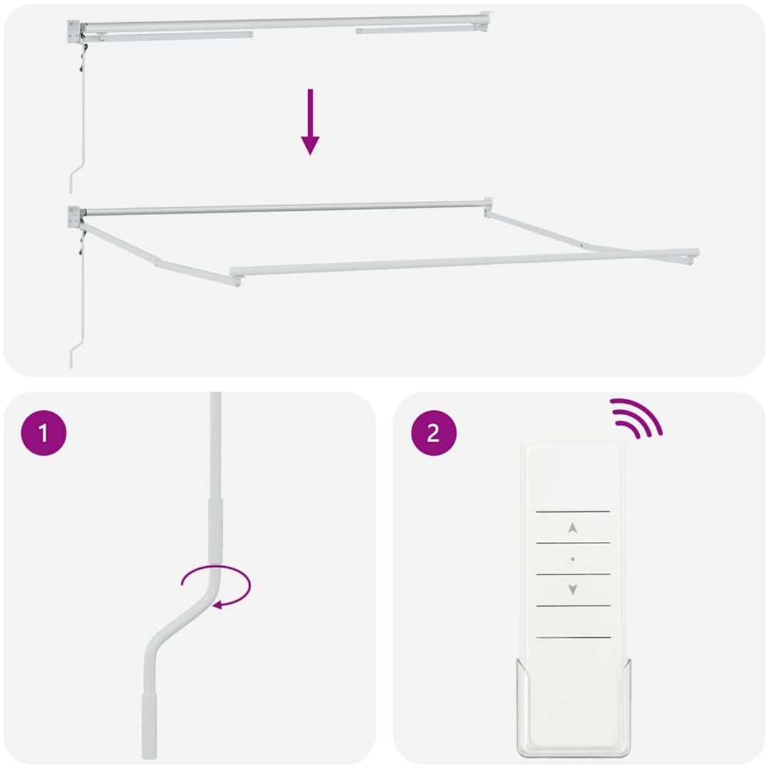 Markis automatiskt infällbar vinröd vidaXL 300 x 250 cm – bild 8