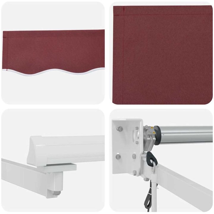 Markis automatiskt infällbar vinröd vidaXL 300 x 250 cm – bild 10