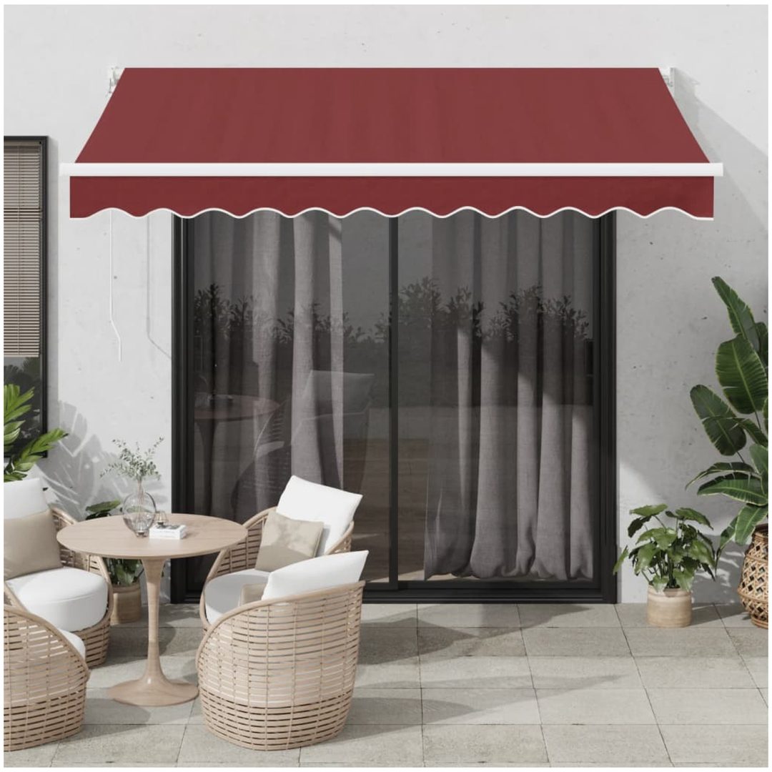 Markis automatiskt infällbar vinröd vidaXL 300 x 250 cm