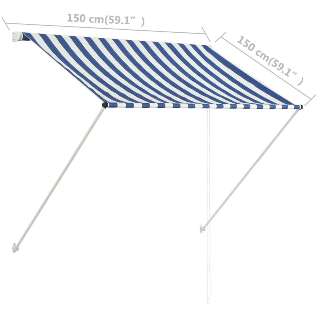 Markis blå och vit vidaXL 150 x 150 cm – bild 8