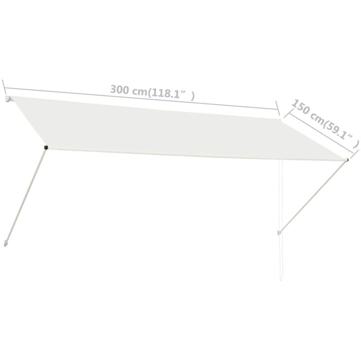 Markis gräddvit vidaXL 300 x 150 cm – bild 8