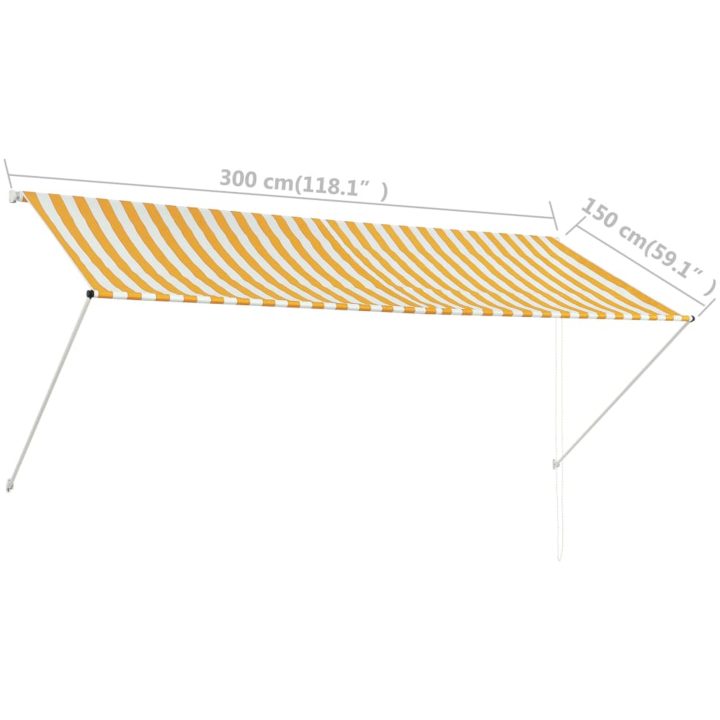 Markis gul och vit vidaXL 300 x 150 cm – bild 8