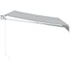 Markis infällbar antracit och vit tyg&aluminium vidaXL 3 x 2.5 m – miniatyr 4