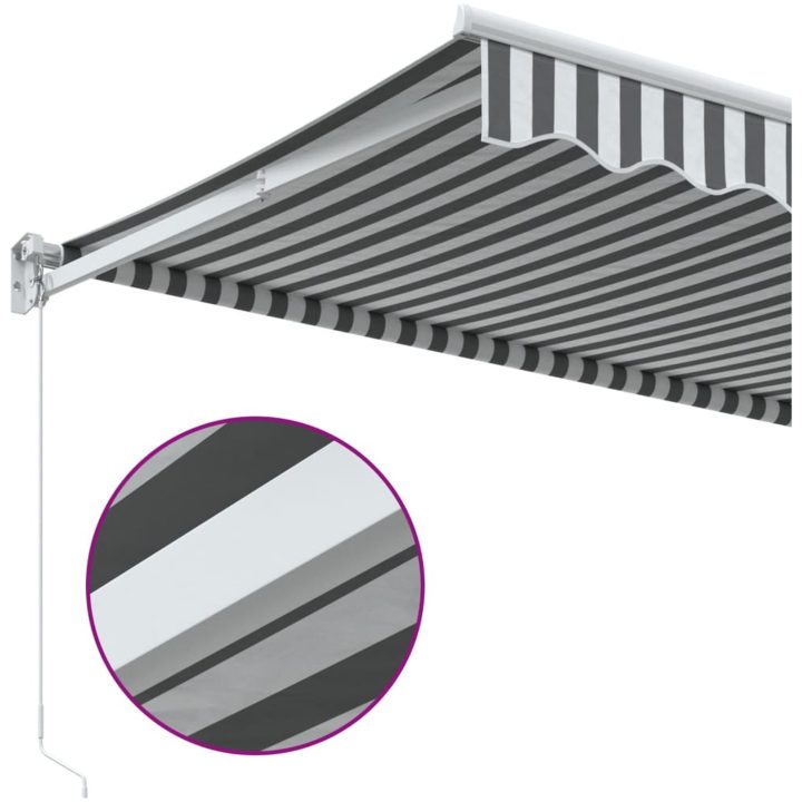Markis infällbar antracit och vit tyg&aluminium vidaXL 3 x 2.5 m – bild 7