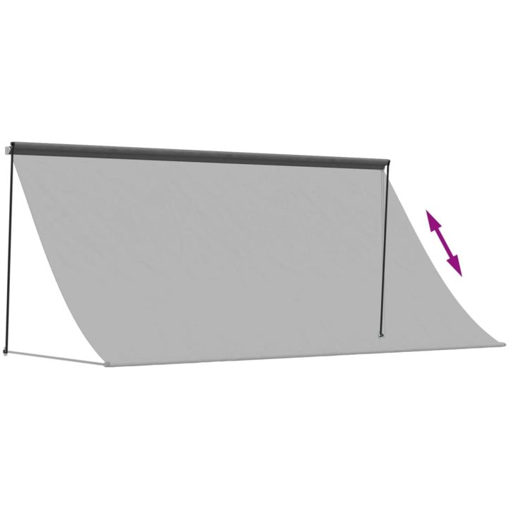 Markis infällbar antracit tyg och stål vidaXL 300 x 150 cm – bild 6