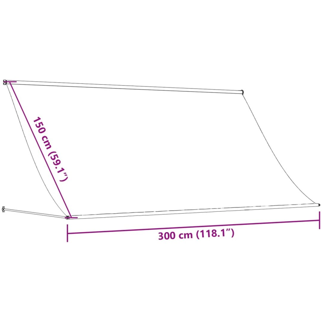 Markis infällbar antracit tyg och stål vidaXL 300 x 150 cm – bild 9