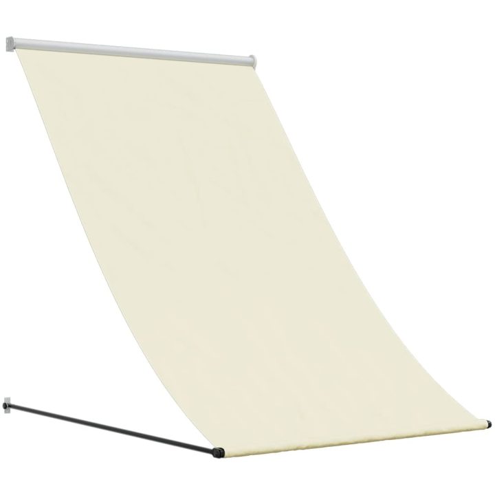 Markis infällbar gräddvit tyg och stål vidaXL 150 x 150 cm – bild 2