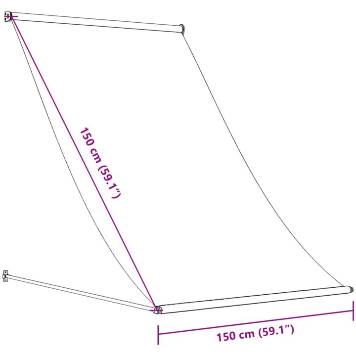 Markis infällbar gräddvit tyg och stål vidaXL 150 x 150 cm – bild 9