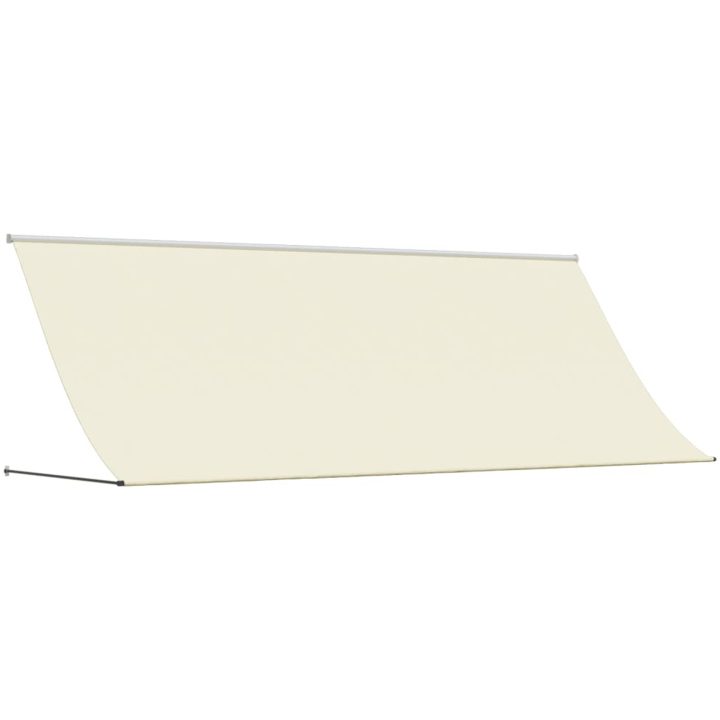 Markis infällbar gräddvit tyg och stål vidaXL 350 x 150 cm – bild 2