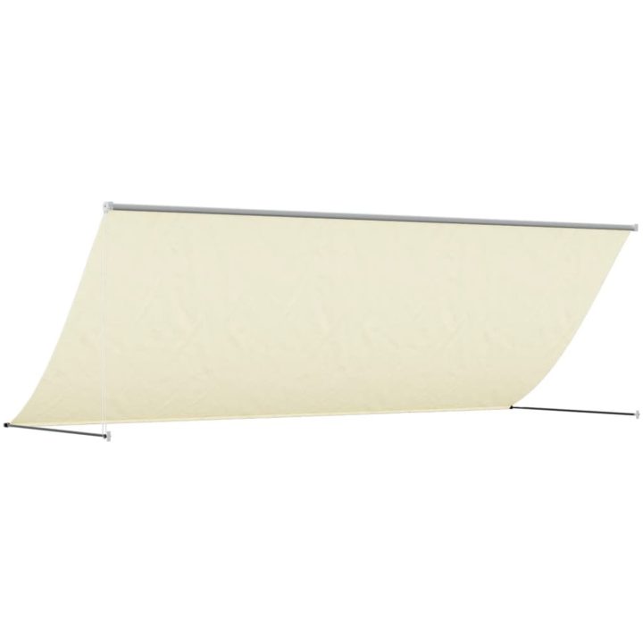 Markis infällbar gräddvit tyg och stål vidaXL 350 x 150 cm – bild 5