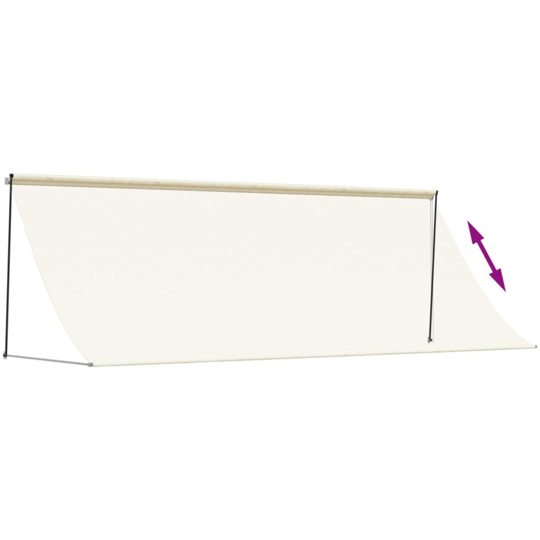 Markis infällbar gräddvit tyg och stål vidaXL 350 x 150 cm – bild 6