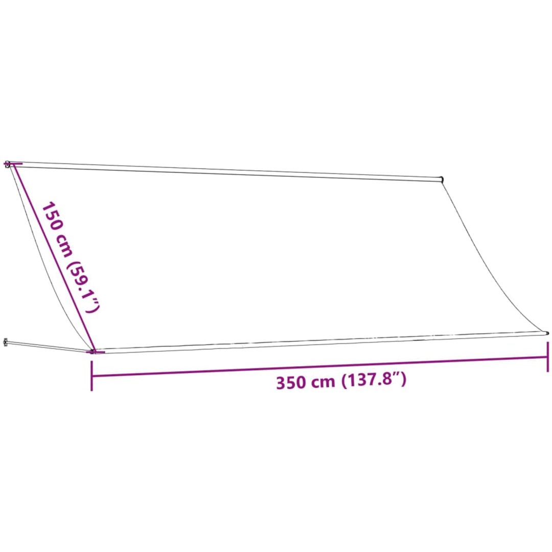 Markis infällbar gräddvit tyg och stål vidaXL 350 x 150 cm – bild 8