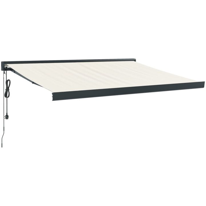 Markis infällbar gräddvit tyg&aluminium vidaXL 350 x 250 cm – bild 2