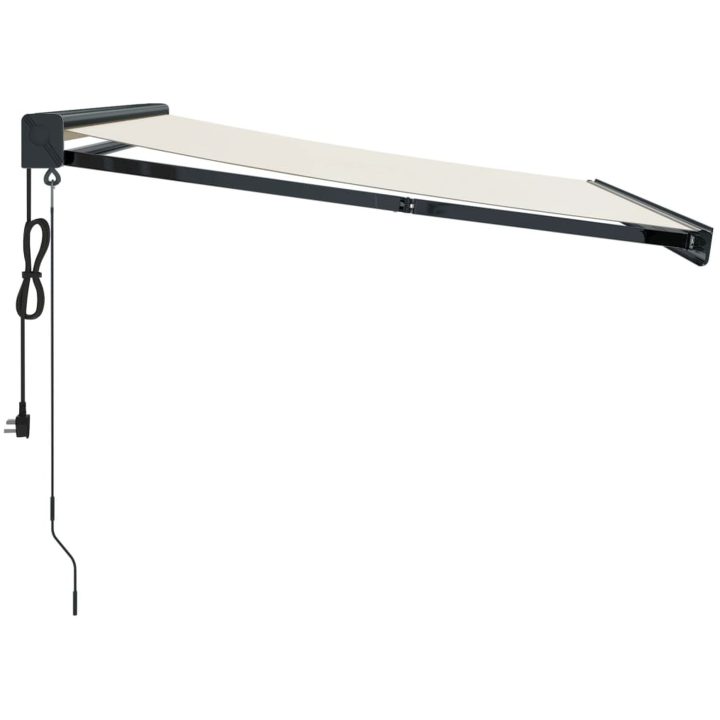 Markis infällbar gräddvit tyg&aluminium vidaXL 350 x 250 cm – bild 4