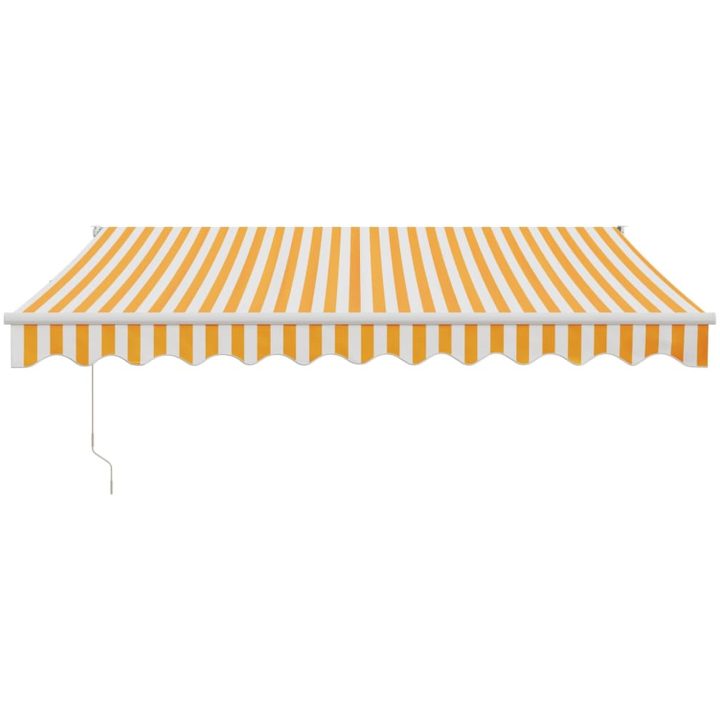 Markis infällbar gul och vit tyg&aluminium vidaXL 3 x 2.5 m – bild 3