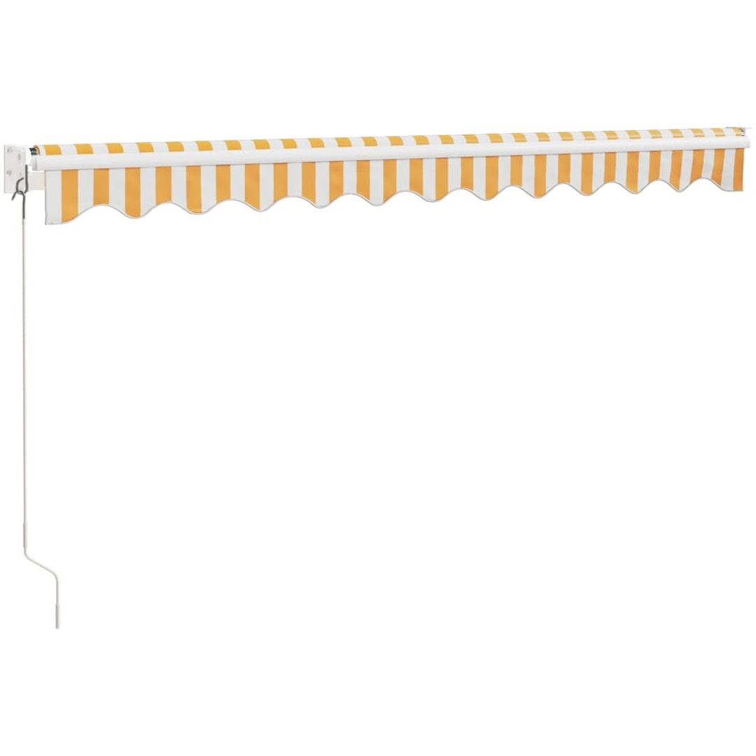 Markis infällbar gul och vit tyg&aluminium vidaXL 3 x 2.5 m – bild 6