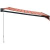 Markis infällbar orange och brun tyg&aluminium vidaXL 3.5 x 2.5 m – miniatyr 4
