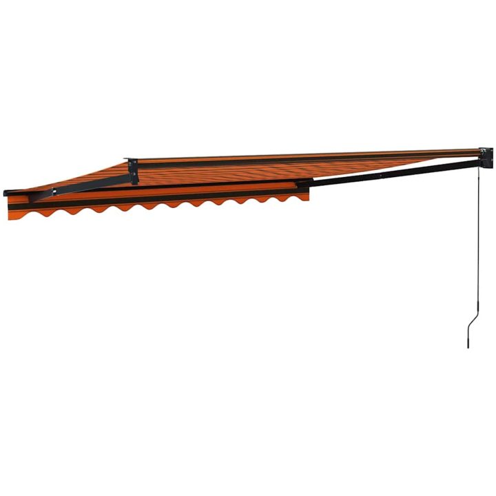 Markis infällbar orange och brun tyg&aluminium vidaXL 3.5 x 2.5 m – bild 6