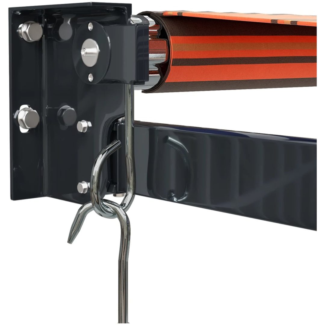 Markis infällbar orange och brun tyg&aluminium vidaXL 3.5 x 2.5 m – bild 7