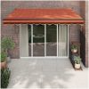 Markis infällbar orange och brun tyg&aluminium vidaXL 3.5 x 2.5 m – miniatyr 1